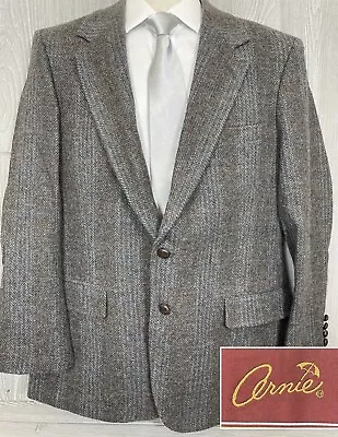 Arnie Tweed Wool Blazer Dark Grey Sz 44R Made In USA (r2) • $40