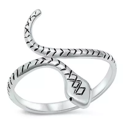 Diamondback Snake Viper Classic Ring New .925 Sterling Silver Band Sizes 4-10 • $22.91