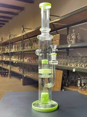 $64.99 • Buy 16  Inch Glass Water Pipe Bong - Matrix Perc - High Quality - Green