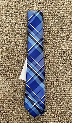 Mens Van Heusen Neck Tie Blue Plaid One Size 100% Polyester • $14.99