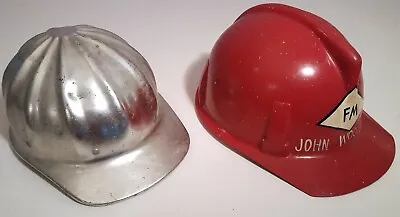 Vintage Hardhat Lot Msa Red Mining Helmet Superlite Aluminum Baseball Cap • $44.99