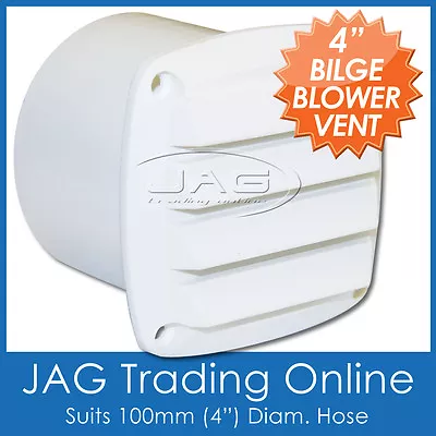 $9.58 • Buy 100MM (4 ) BILGE BLOWER LOUVRE VENT TAIL END EXHAUST OUTLET WHITE - Boat/Caravan