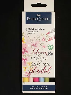 🌟 Faber-Castell Goldfaber  LETTERING  Dual Tip Markers  Assorted 6 PCS Anime 🌟 • $12