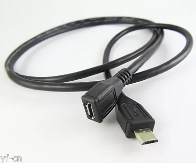 1 Set 1M Extension Data Cable Micro USB 5pin Male To Female Straight Cable New • $2.33