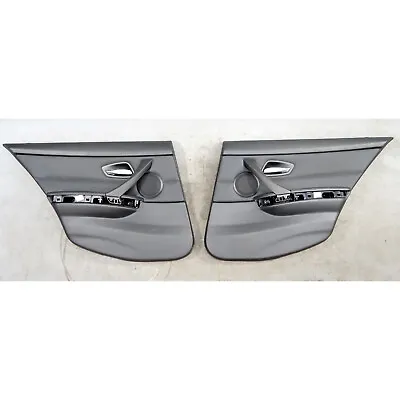 $160 • Buy 06-11 BMW E90 E91 3-Series Rear Interior Door Panel Trim Pair Black Leather OE