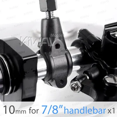 Black Aluminum Handlebar Mirror Adapter Clamp On Mount Bracket 10mm X1 ε • $24.40