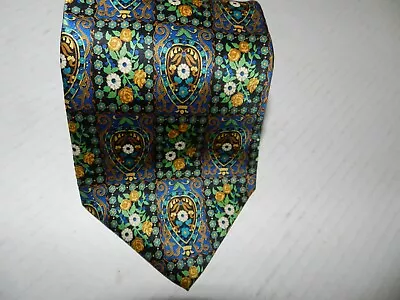 New Brioni Multicolor Floral Print Silk Tie • $78