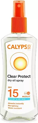 Calypso Wet Skin Dry Oil Spray With SPF15 200 Ml CALD15WET Est Fast Shippin • £11.28