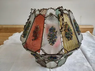 Vtg. Mcm Fused Art Glass Paneled Hanging Window Catcher? • $500