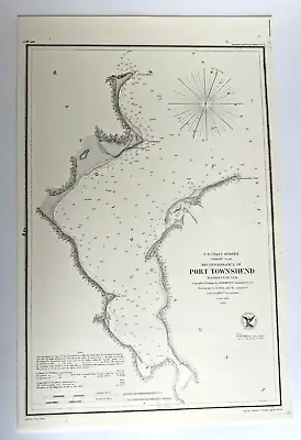Vintage Copy U.S. Coast Survey Reconnaissance Of Port Townshend WA. Map/Chart • $34.99