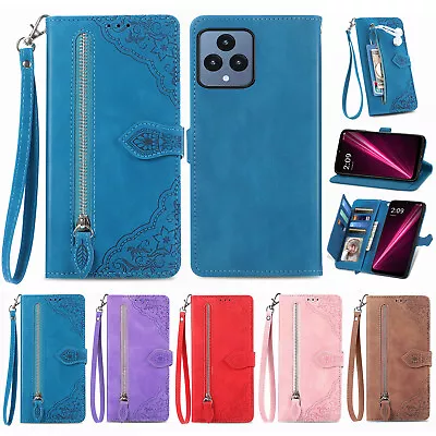 Fr T-Mobile REVVL 6 Pro 5G/6 5G/V+ 5G Pattern Wallet Case Wrist Strap Flip Cover • $12.99