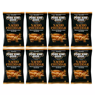 Pork King Good Nacho Cheddar Flavored Pork Rinds Chicharrones 8 Pack Keto Snacks • $24.99