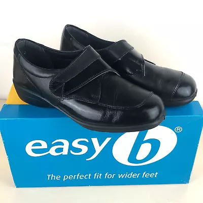 DB Easy B Repton Ladies Black Leather / Patent Shoes Size UK 5 - Wider Fit 4E • £35