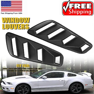 For 2015-2023 Ford Mustang Gloss Black Finish Rear Window Quarter Louver Covers • $25.99