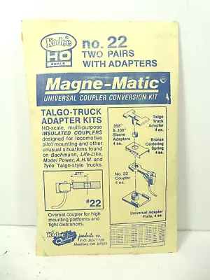 Kadee: HO Scale No. 22 Two Pairs With Adapters Magne-Matic Coupler Conversion • $3.50
