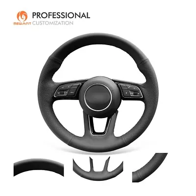 MEWANT Custom Genuine Leather Car Steering Wheel Cover Wrap For Audi A3 A4 A5 Q2 • $98.89