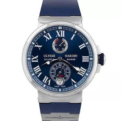 MINT Ulysse Nardin Marine Chronometer Titanium Steel 43mm Blue Watch 1183-126 • $5493.45