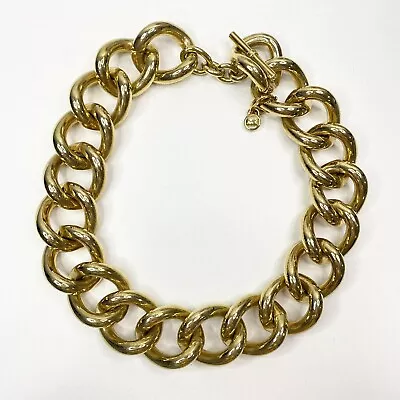 Michael Kors Chunky Curb Chain Statement Gold Tone Necklace • $58