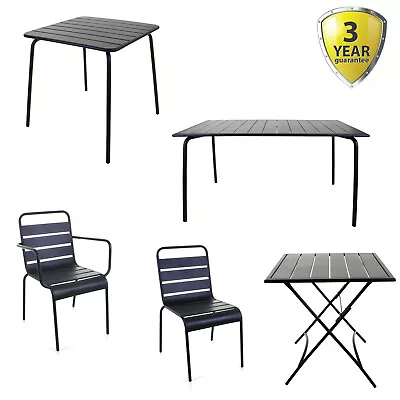 Metal Outdoor Furniture Heavy Duty Garden Cafe Patio Seating Table Chair Party • £59.99