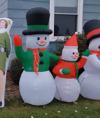 Gemmy Christmas Airblown Inflatable 6.5 Ft Led Snowman Couple Decoration Yard • $40