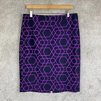 J Crew Skirt Womens 10 Purple Pencil Wool Silk Back Zip Lined Straight- 8339* • $16.49