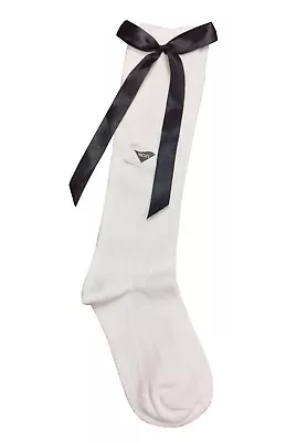 New Girls Knee High Plain Long Socks With Satin Bow Kids Fashoin Back To School  • £2.65