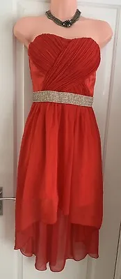 £15 • Buy Luxury Brand Eva & Lola Ladies Red Sexy Strapless Dress Size S New