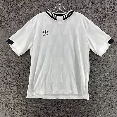 Vintage Umbro Soccer Jersey Large White All Over Diamond Made In USA #9 • $34.99