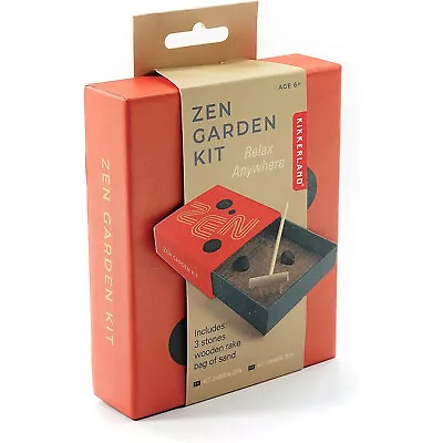 Mini Zen Garden Kit Relax Anywhere Set Desktop Home Decoration Kikkerland • £15.49