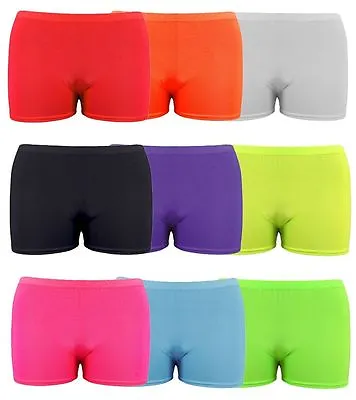 £2.99 • Buy Girls Children Neon Stretchy Hot Pants Shorts Dance Gym Tutu Shorts Age 5-12yrs
