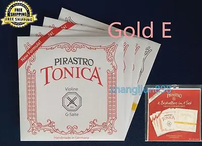 Full Set Original Pirastro Tonica（412027）Size 4/4 Violin Strings Gold Label E  • $36.88