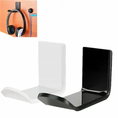 $7.91 • Buy Headphone Stand Hanger Holder Dual Headset Tape Under Desk Hook Clever Mount