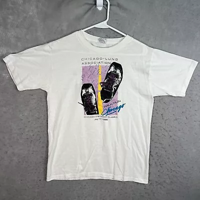 Vintage 80s Chicago Lung Associates Walk Run T Shirt Adult Large White Mens • $14.99