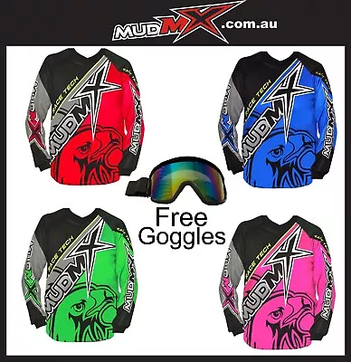 Motocross Jersey + FREE Goggles (Dirt Bike Gear MX Youth/ATV/Off-road/BMX/Kids) • $24.50