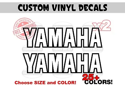 2x YAMAHA Outline Decals YAMAHA Sticker (1 Set) Helmet Bike ATV PWC Jetski UTV • $22