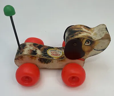 Vintage Retro 1968 Fisher Price Little Snoopy Wooden Pull Along Dog • $6