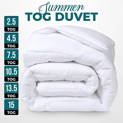 Duvet TOG 2.5 4.5 7.5 10.5 13.5 15 Quilt Soft Single Double King Super King Size • £2.99