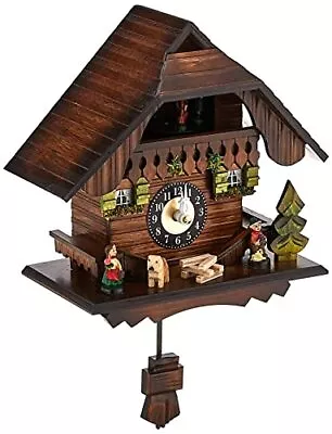 Quartz Cuckoo Clock - Painted Chalet With Dancers - Wesminster Chime Or Cucko... • $173.64