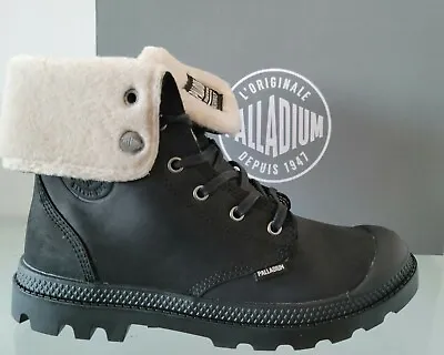 Palladium Women's Black Baggy Leather 100% Waterproof Leather With Wool Lining • £143.60