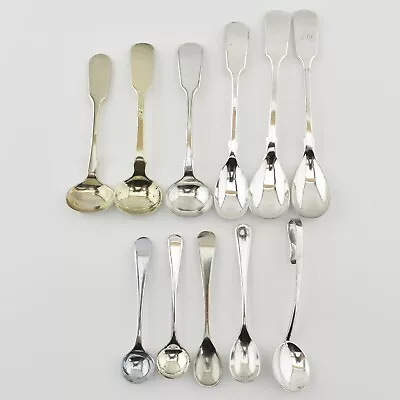 11x Antique EPNS Mustard Spoons Etc Silver Plated Condiment Salt Sterling Plate • £22.99
