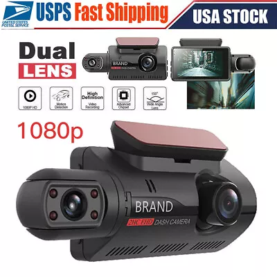 1080P Car DVR 3  Dual Lens Dash Cam Video Recorder Camera G-sensor Night Vision • $19.59