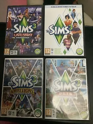 £9.99 • Buy The Sims 3 PC Mac 2010 With Expansions Packs Late Night Ambitions And Pets Vgc 