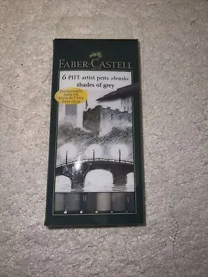 Faber-Castell Indian Ink PITT Artist Pens - 6 Box Shades Of Grey #167104 • £8.49