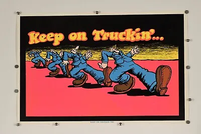 Robert Crumb Keep On Truckin’ #986 Flocked Black Light 35x23 Vintage 70’s Poster • $83.75