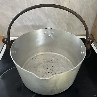 Large Vintage Metal Aluminium Jam Making Pan Pot • £35