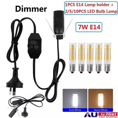 E14 1.8m Salt Lamp Power Cord Cable & Dimmer Control ON/OFF Button Switch Bulb • $28.67