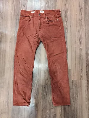 J.CREW 484 Corduroy 5-Pocket Pants Mens 31x30 Brick Red Slim Tapered Stretch • $20