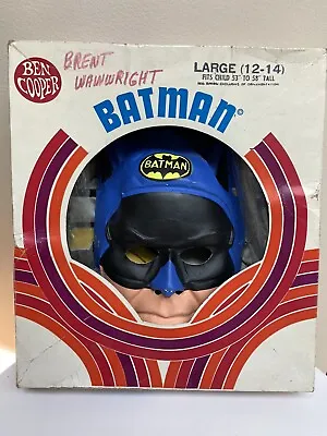 Vintage 1970 Batman Large Child Play Suit Halloween Costume Ben Cooper FAIR COND • $38