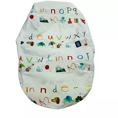 Pottery Barn Kids Fitted Crib Sheet White Alphabet Soup Baby Cotton Bassinet • $14.97