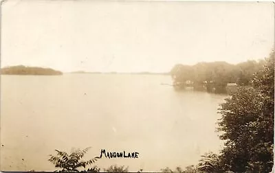 MADISON LAKE Real Photo Postcard Rppc BY MANKATO MN C1910 • $5.64